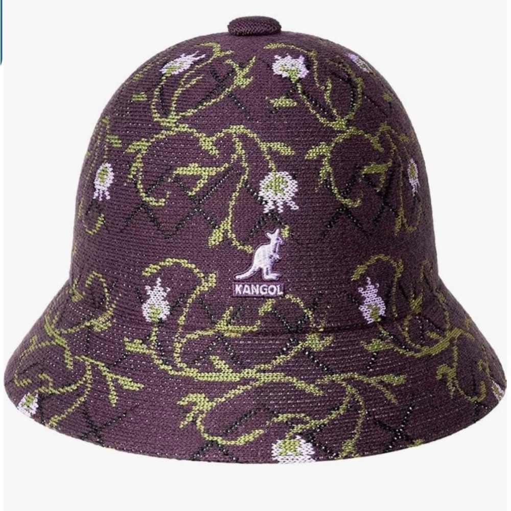 Kangol brand women’s Tapestry Casual - Deep Plum Floral Small Bucket Hat